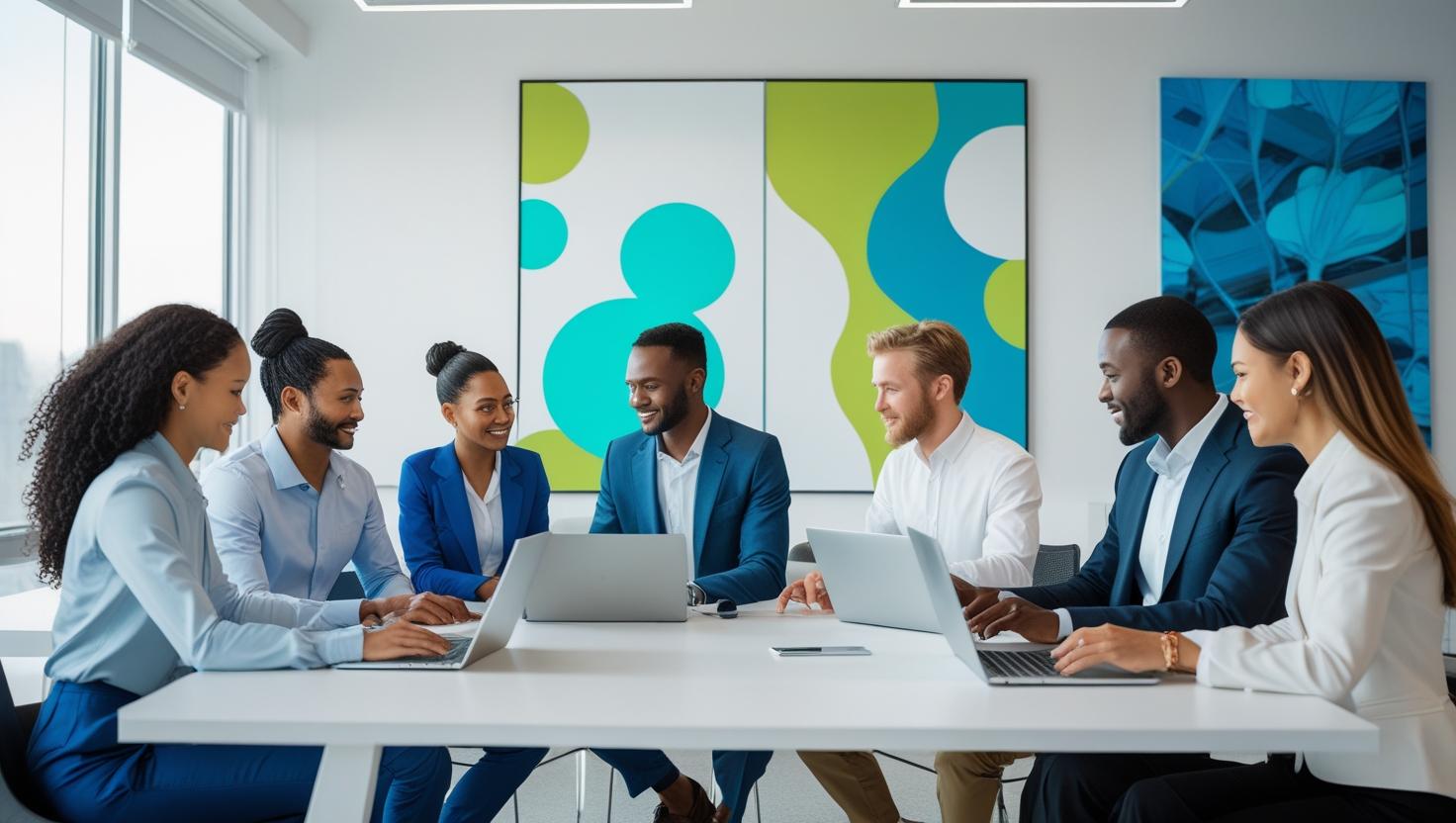 Réunion d'équipe de consultants